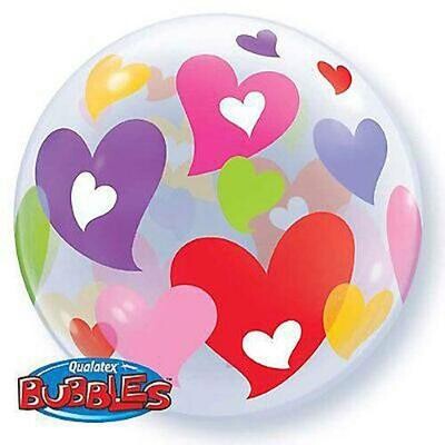 Celebrations Colorful Hearts Bubble Balloon