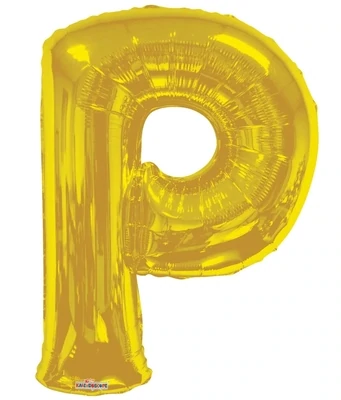Foil Balloon Letter P Gold - 34in