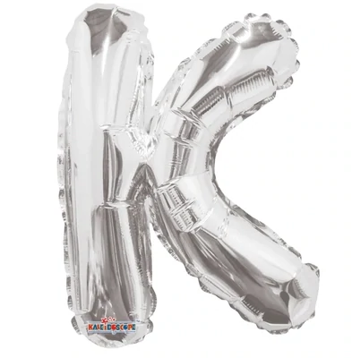 Foil Balloon Letter K Silver - 16in