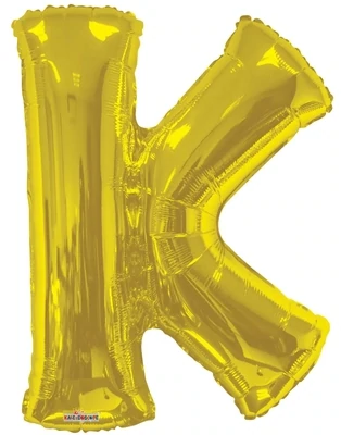 Foil Balloon Letter K Gold - 34in