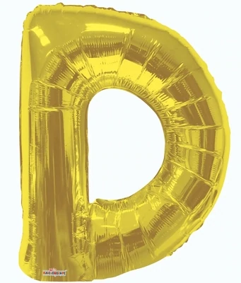 Foil Balloon Letter D Gold - 34in