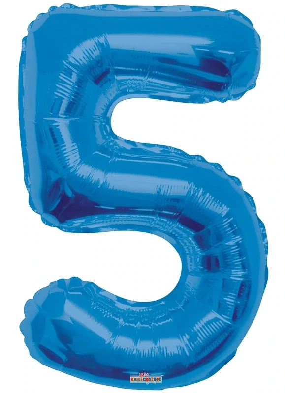 Foil Balloon Number Blue #5 - 16in