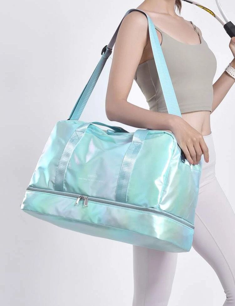 Bolso metalizado verde agua