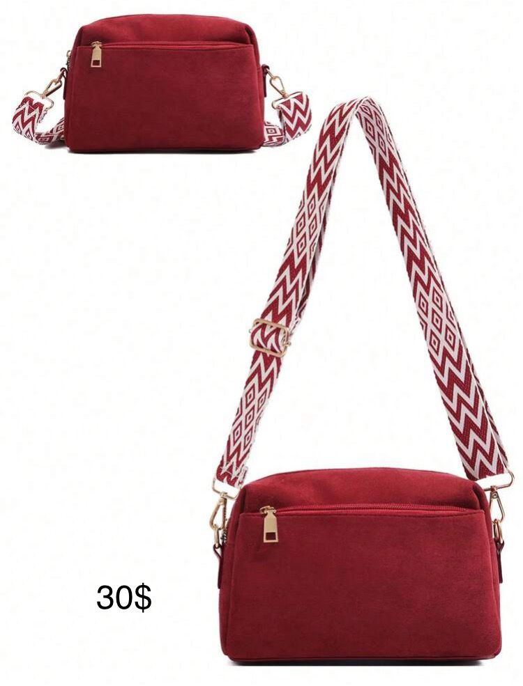 Bandolera roja gamuza