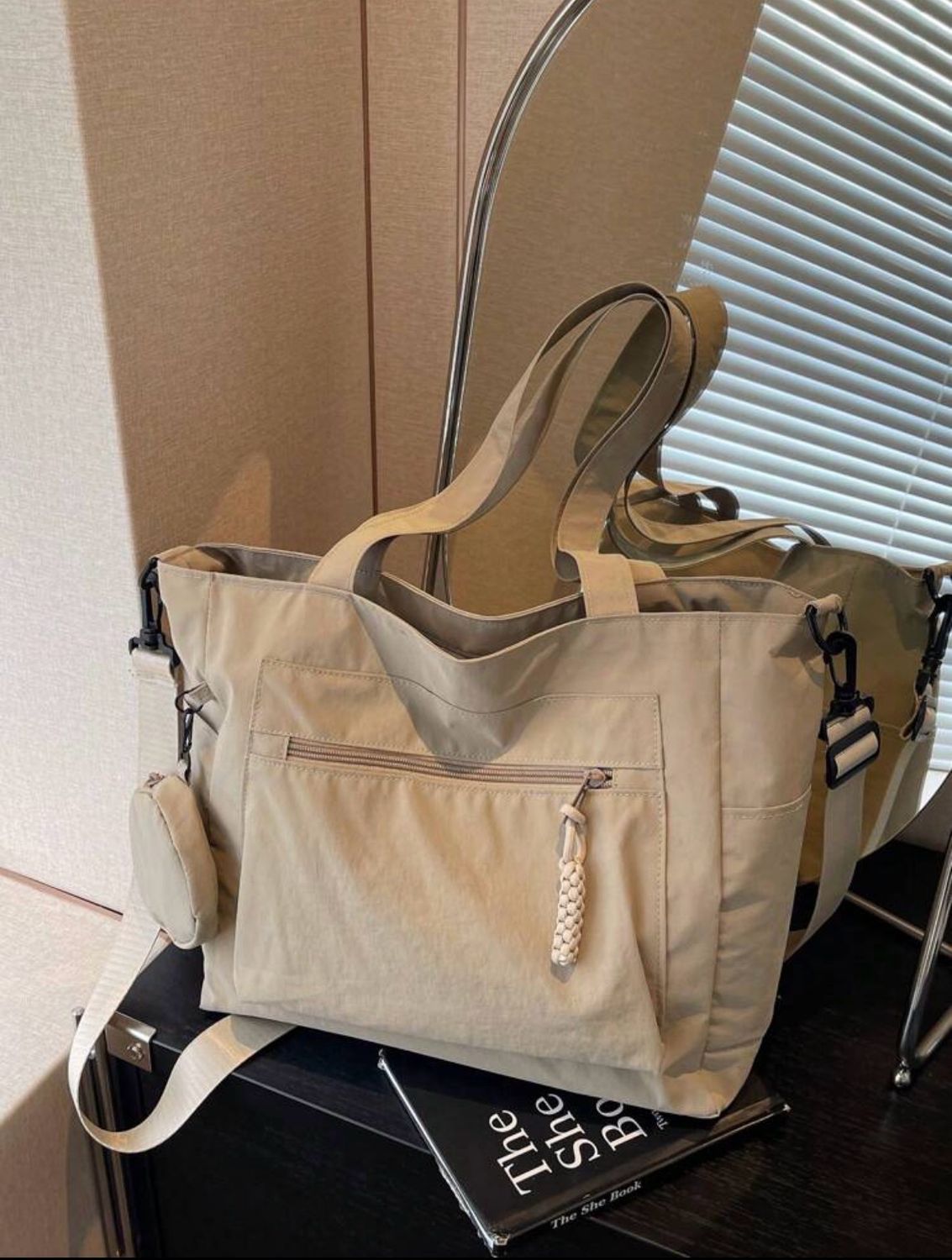 Bolso cruzado beige