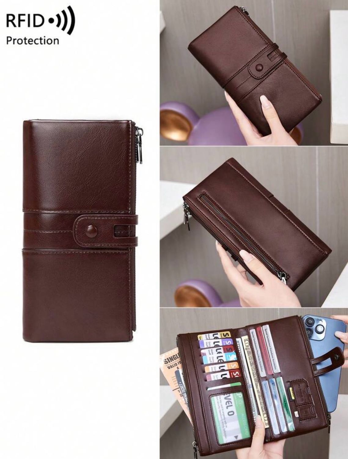 Porta monedas marron