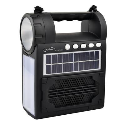 Solar Power Speaker with FM Radio / Flashlight / Lantern (SC-1075ER)