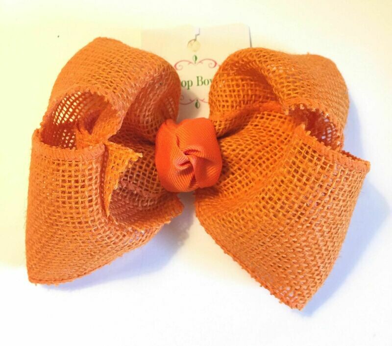 Jumbo Burlap Bow - Orange