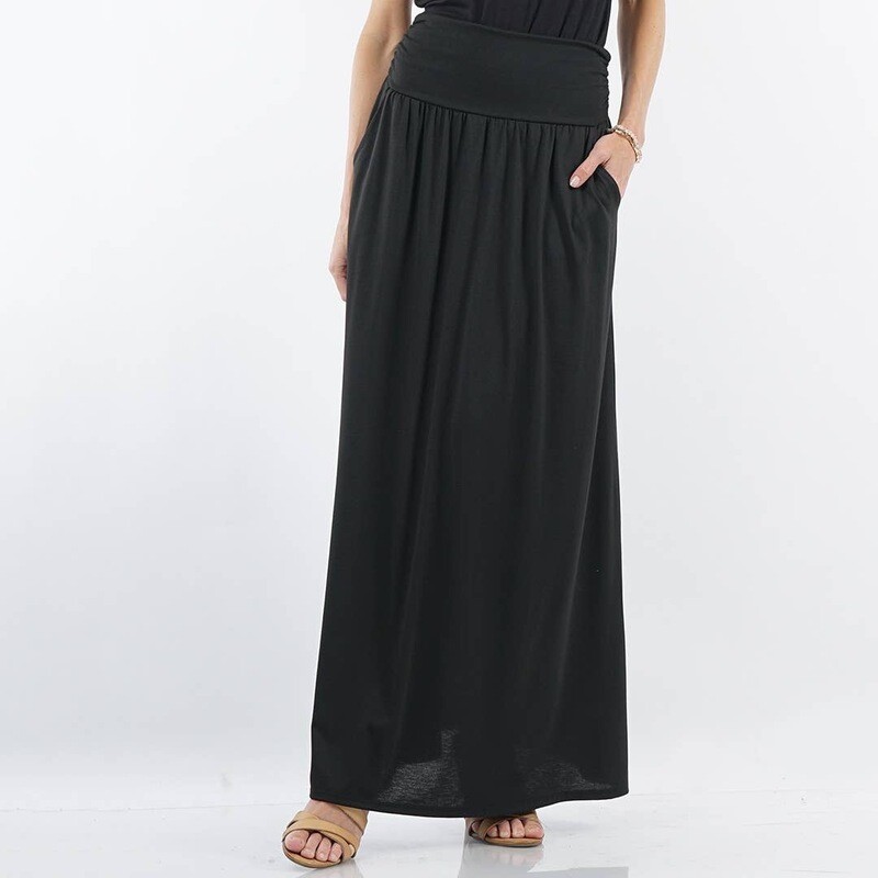 Black Knit Skirt With Pockets