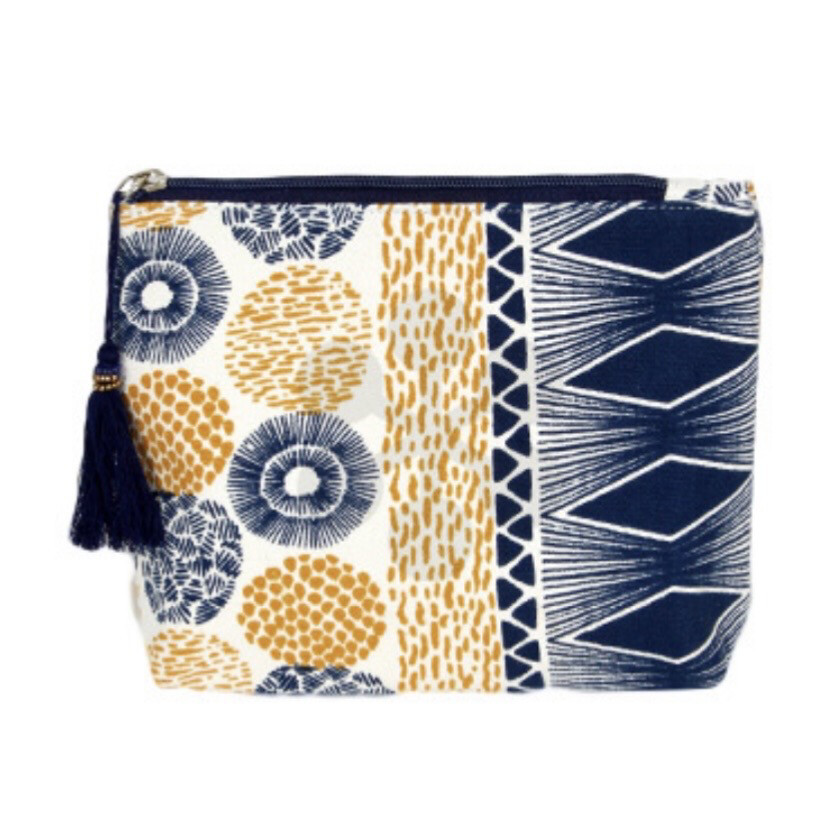 Navy and Gold Cosmetic Bag