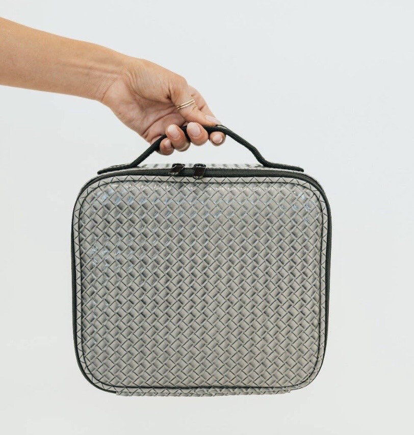 Woven Grey Cosmetic Case
