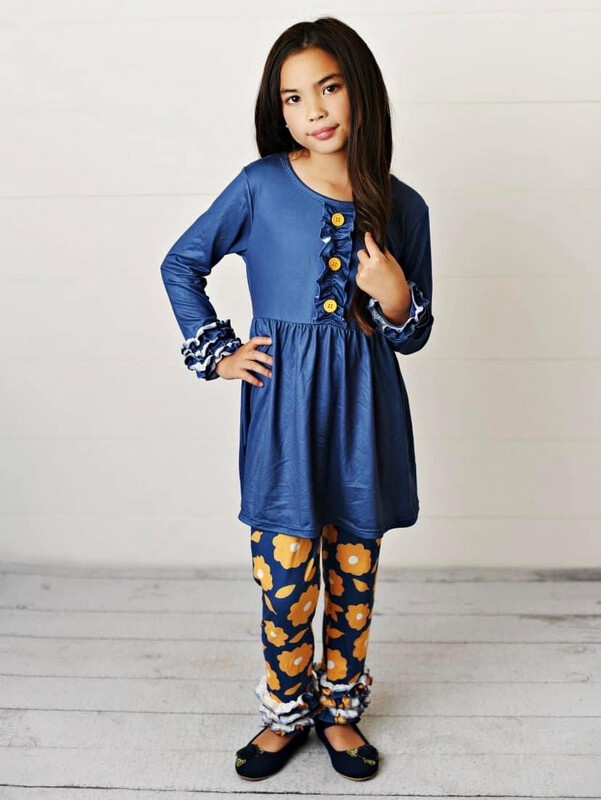 Girls Stretchy Floral Set