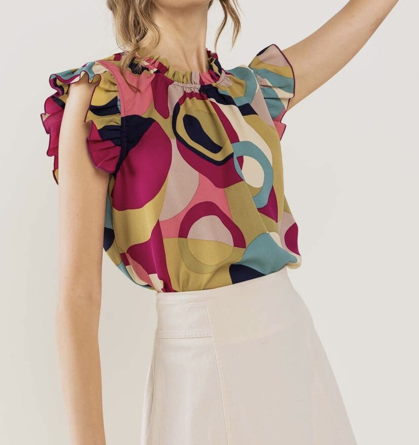 Multi Color Woven Top