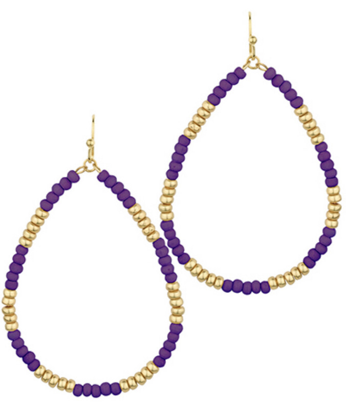 Purple and Gold Earrings