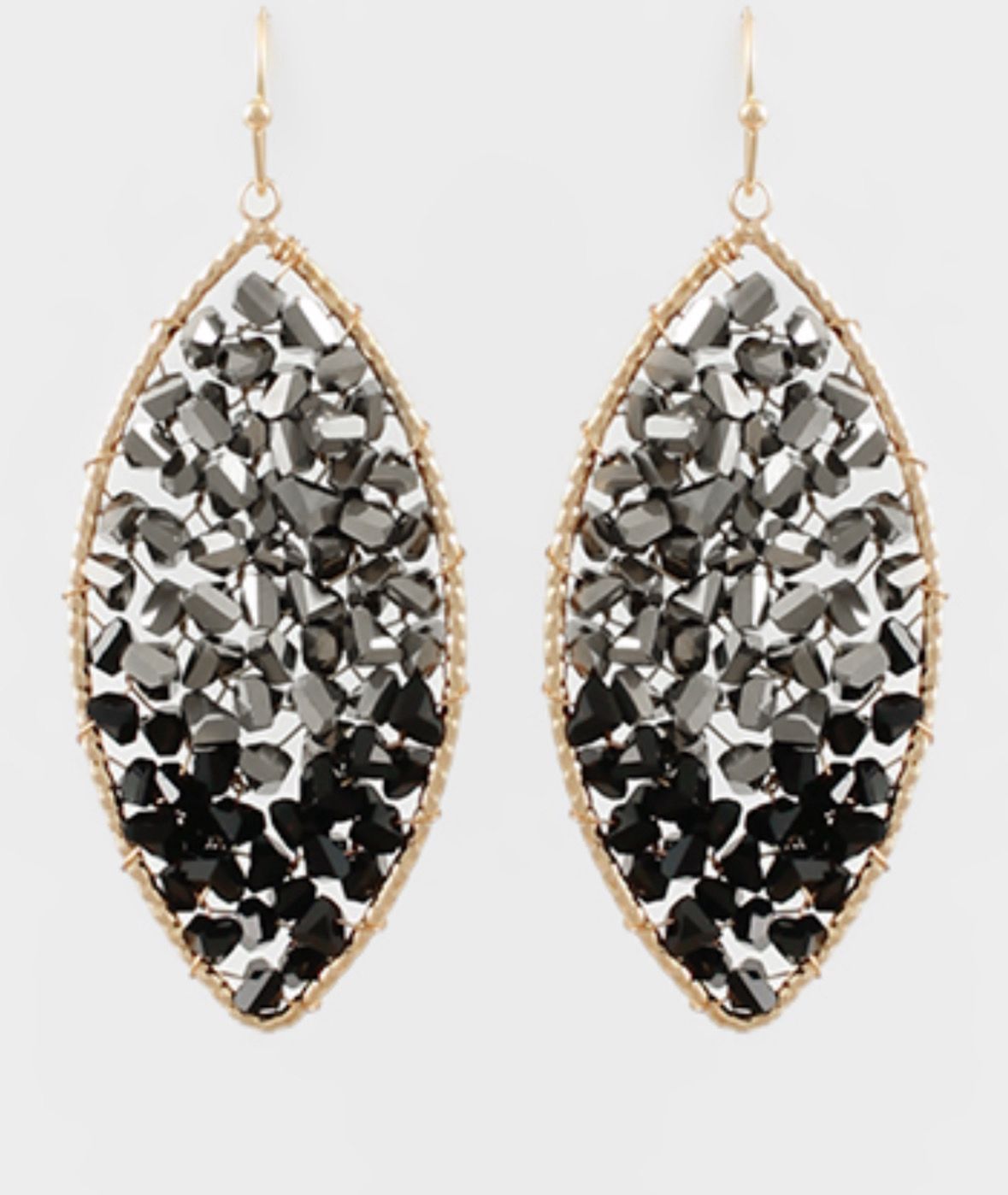 Black and Gunmetal Earrings