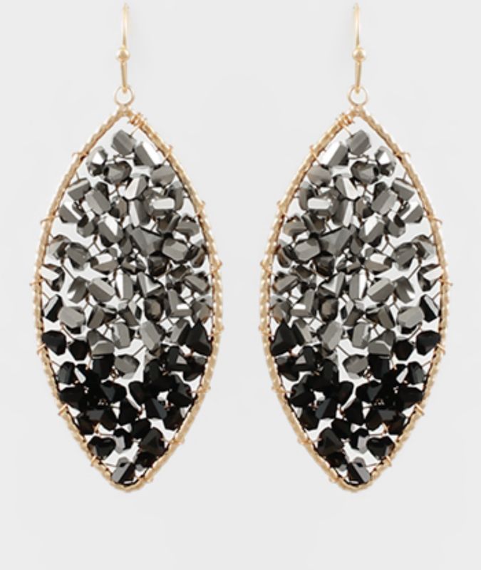 Black and Gunmetal Earrings