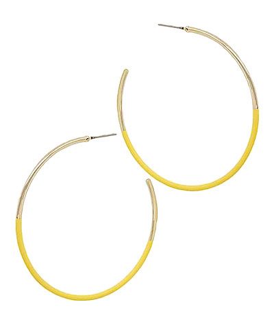 Yellow and Gold Hoop Earrings
