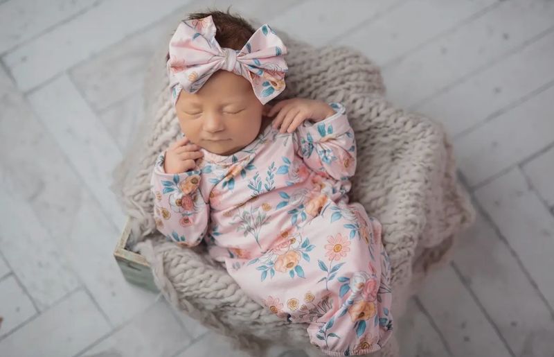 Newborn Gown and Bow