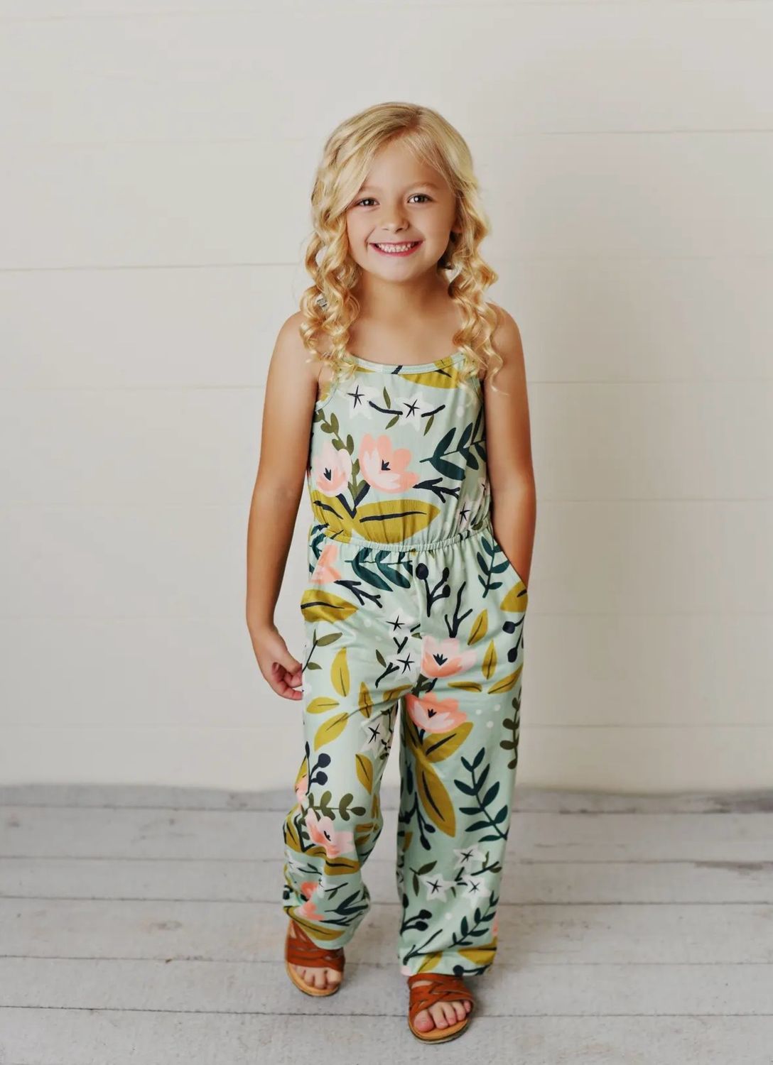Girls Sage Jumpsuit
