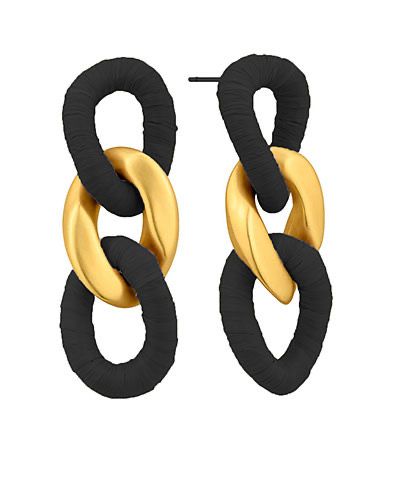 Black and Gold Link Earrings