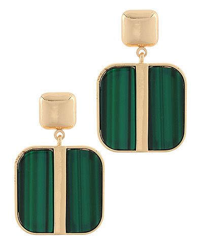 Green and Gold Earrings