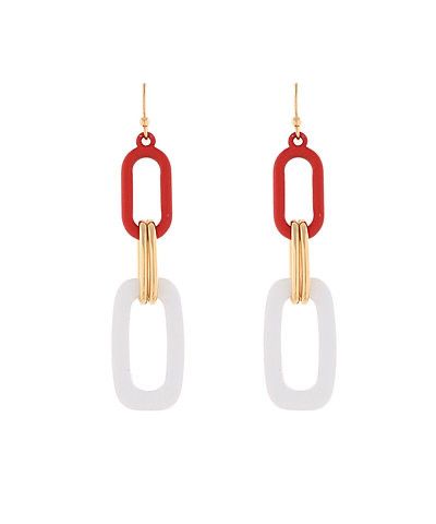 Red and White Earrings