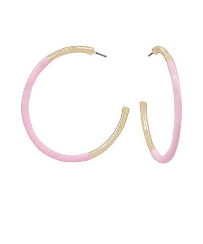 Pink and Gold Hoop Earrings