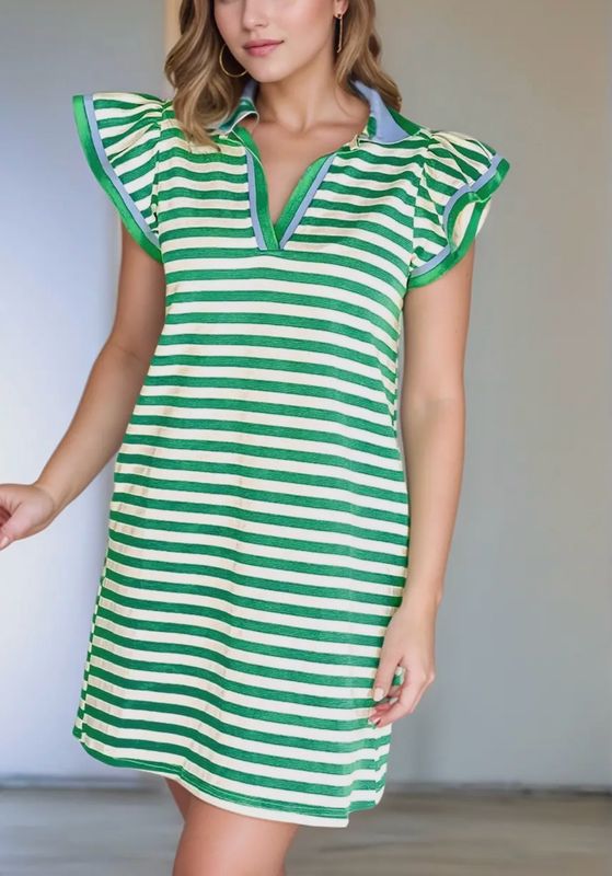 Green Striped Dress