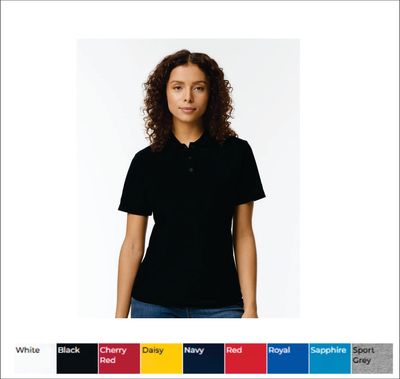 A-EMBROIDERY Softstyle® Women&#39;s Pique Polo - 64800L