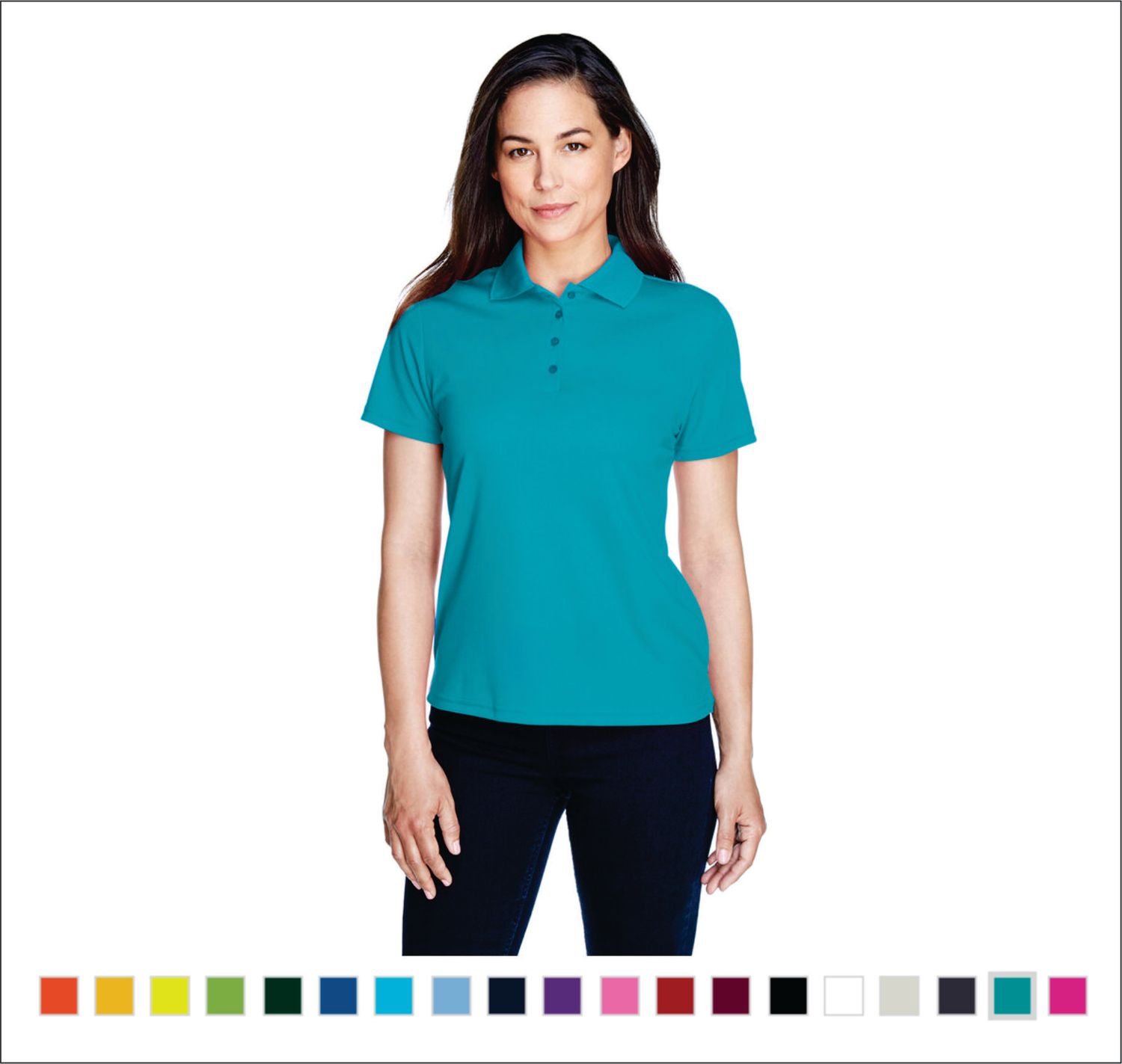 A-DTF CUSTOM PRINTED Ladies&#39; Origin Performance Piqué Polo