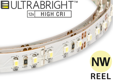 UltraBright™ High CRI (93+) Series Natural White LED Strip Light - 5 M Reel