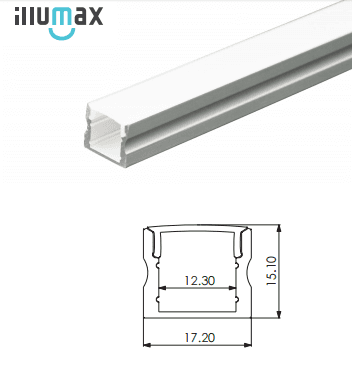ULLTRALIGHT EXLP02 LINEAR PROFILE EXTRUSION WITH DIFFUSER 2.0MTR CLEAR ANODISED