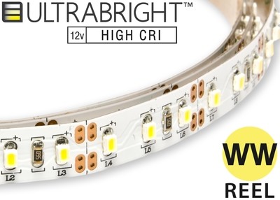 UltraBright™ High CRI (93+) Series Warm White LED Strip Light - 5 M reel