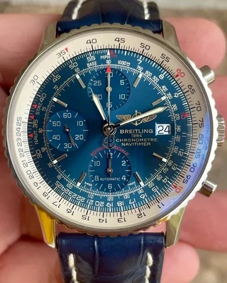 2018 Breitling Navitimer Heritage Chronograph 42MM Blue Dial Leather Strap (A1332412/C942)