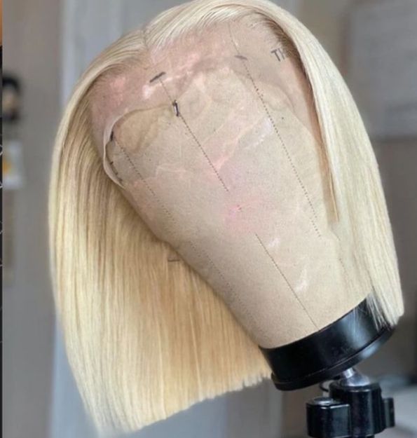 8 inch Blonde full frontal wig