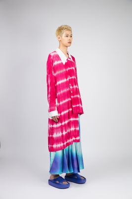 THE DAWN ASYMMETRIC PLEATS SHIRT （TIE DYED )