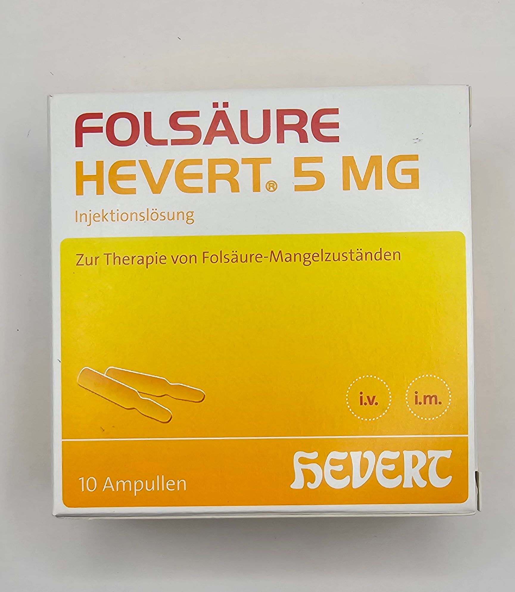 5mg Folate box with five ampoules from Vitality Vitamin Vials