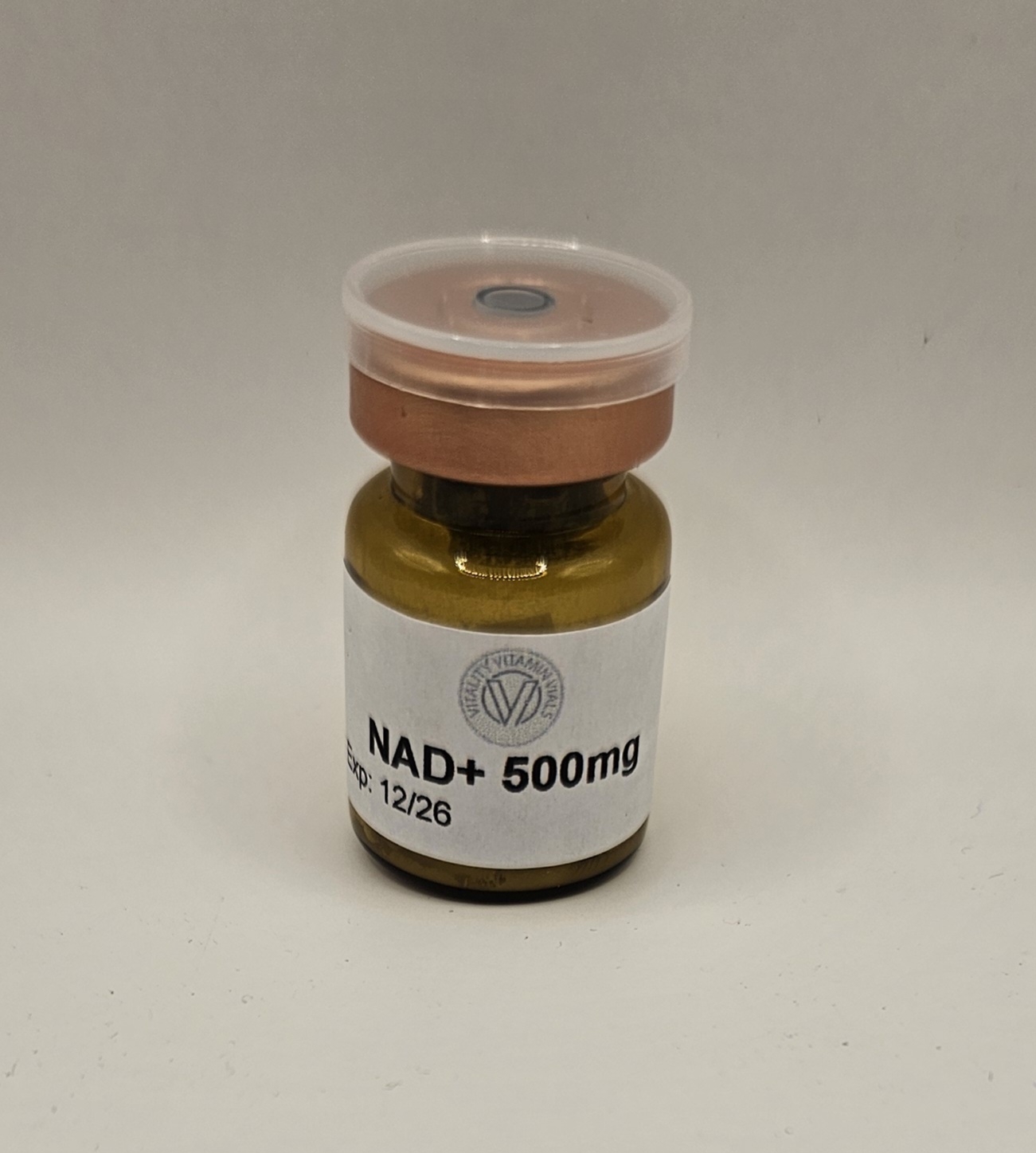 NAD+ 500mg vial, 3ml Bacteriostatic water vial and subcutaneous injection pack contents from Vitality Vitamin Vials