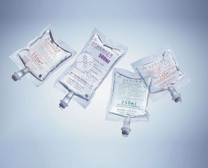 Different sizes of IV Drip Bags from Vitality Vitamin Vials