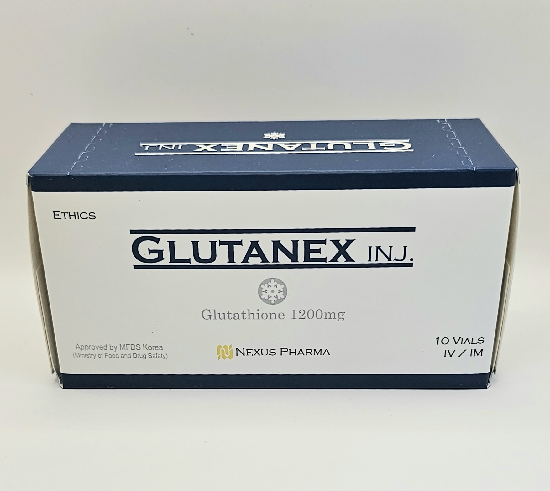 Glutathione Glutanex 1200mg two vials and box from Vitality Vitamin Vials