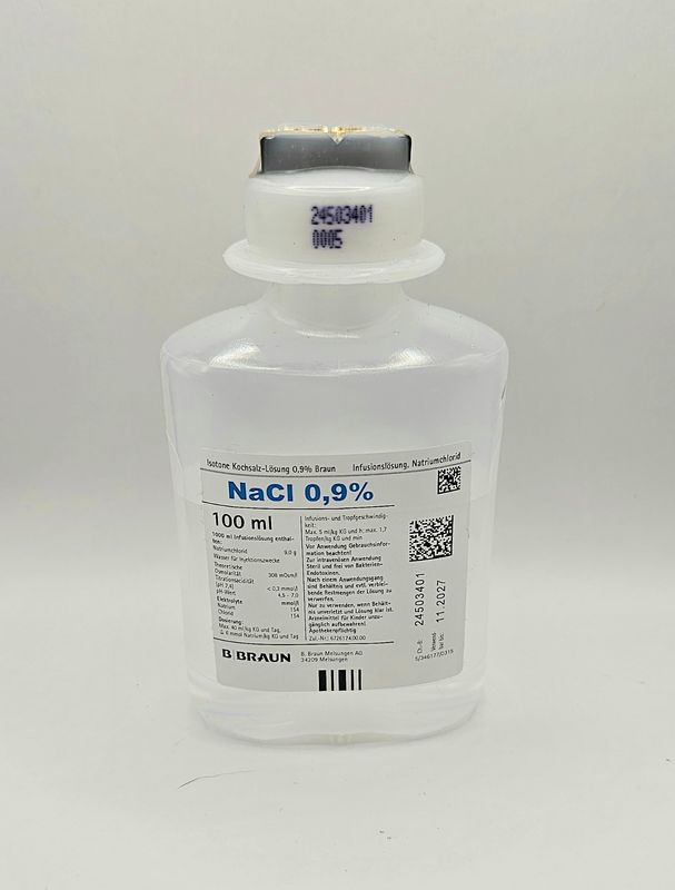 100ml sodium chloride sterile drip bottle from Vitality Vitamin Vials