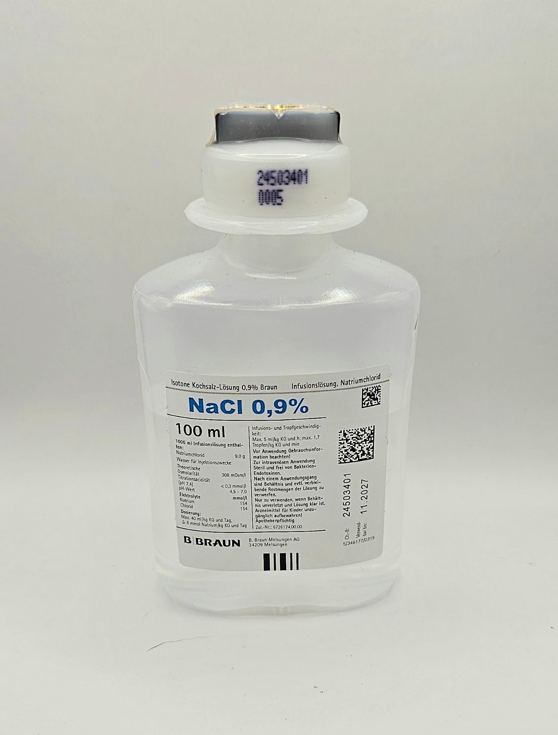 100ml sodium chloride sterile drip bottle from Vitality Vitamin Vials