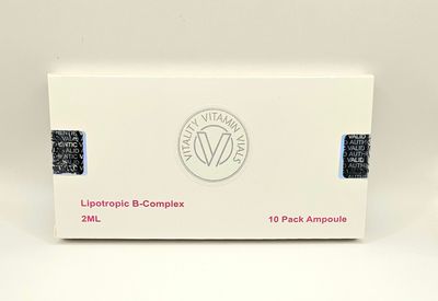 B Complex lipotropic 2ml single use 10 ampoules box from Vitality Vitamin Vials