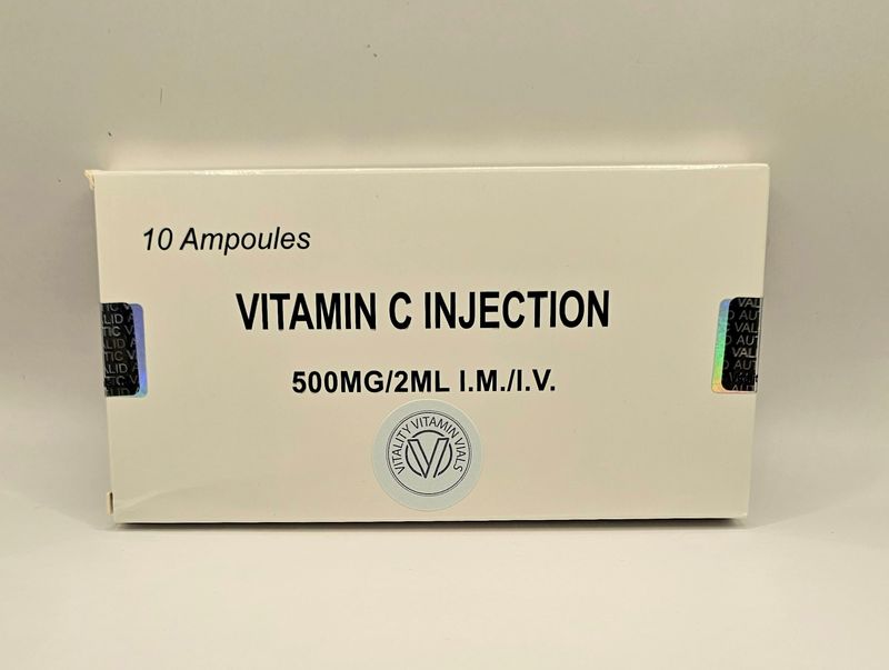 Vitamin C 2ml ampoules box from Vitality Vitamin Vials