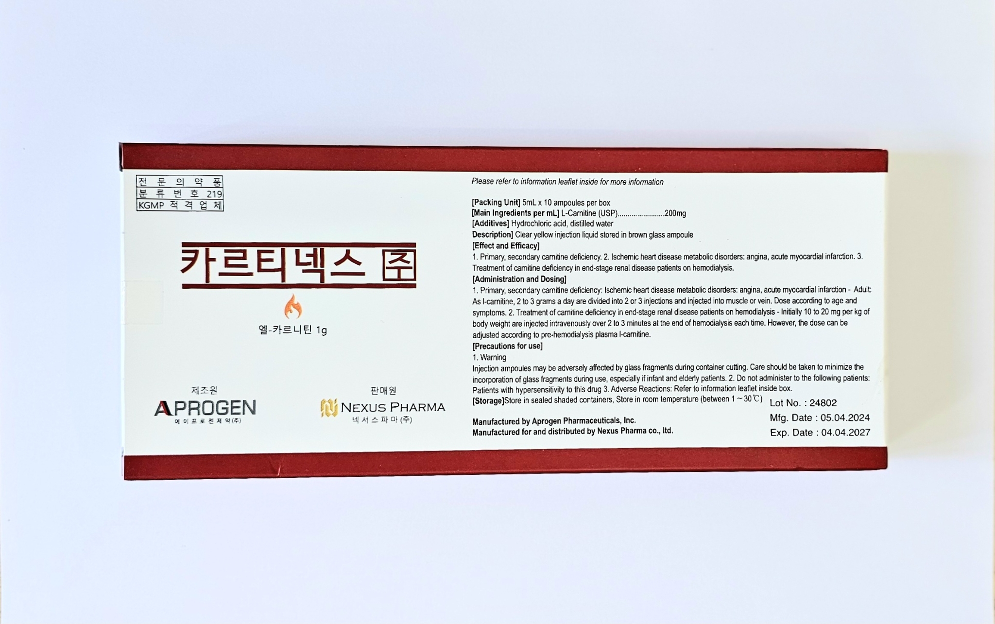 Front of Box for Vitamin C 10g 20ml vials from Vitality Vitamin Vials