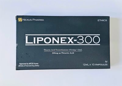Liponex-300 thioctic acid front of box from Vitality Vitamin Vials