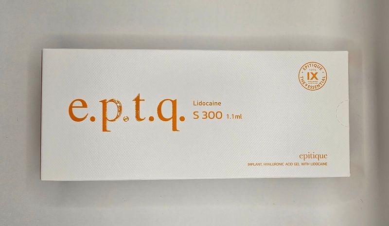 Front of EPTQ S300 dermal filler box from Vitality Vitamin Vials