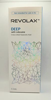 Revolax Deep with lidocaine front of box from Vitality Vitamin Vials