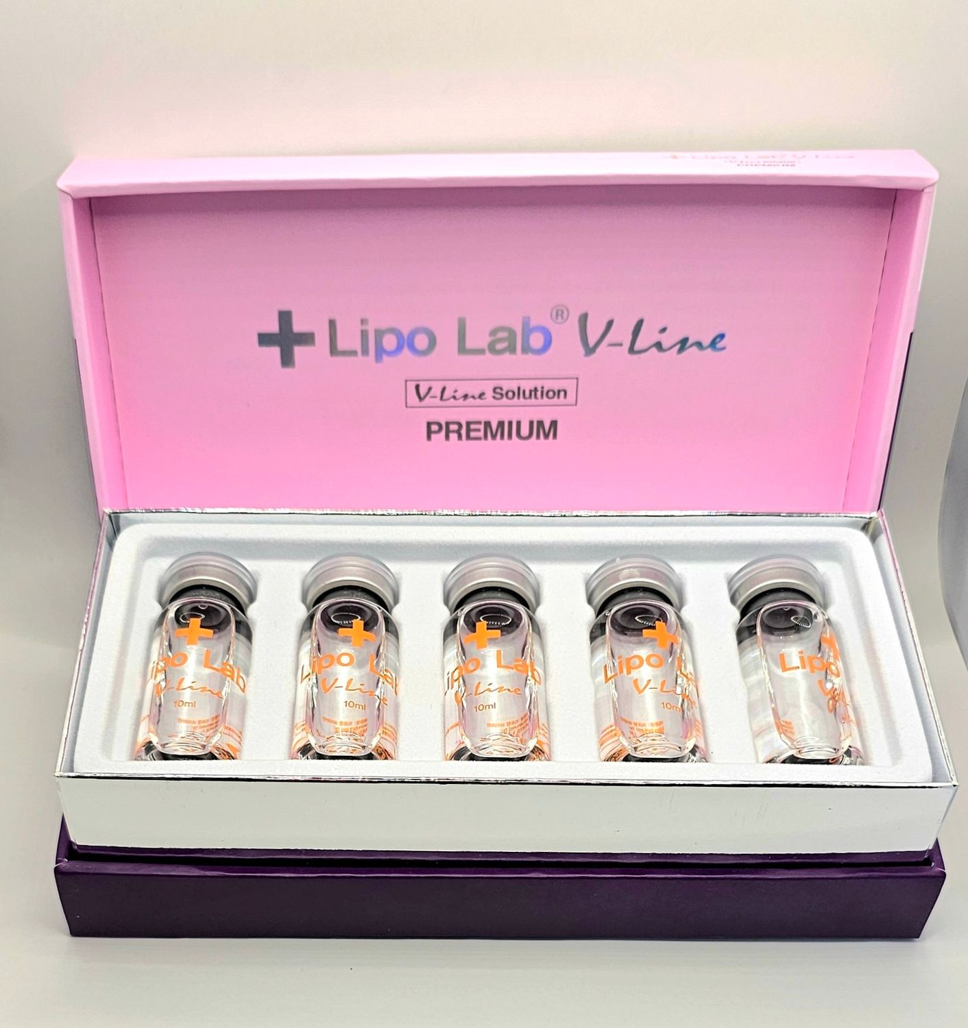 Lipo Lab V Line fat dissolving box and five vials from Vitality Vitamin Vials