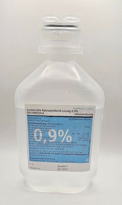 250ml Normal Saline Solution 0.9% NaCl IV drip bottle ready for use from Vitality Vitamin Vials